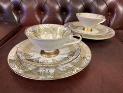 Lenyűgöző Bavaria teás szettek párban, csészével, aljjal és desszertes tányérral. Gyönyörűek!!