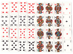 296. Mini kártya Berlini kártyakép Berliner Spielkarten 32 lap 1975 körül 15 X 36 mm