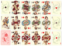280. Pasziánsz kártya Büttner kártyakép Ass Stuttgart 52 lap + 2 joker 1970 körül 44 X 65 mm