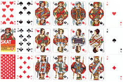 276. Kisméreű skat kártya Berliner Spielkarten 32 lap 43 X 65 mm