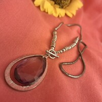 Silver-plated glass pendant 4 cm.