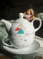 Angelic tea set, one-person girl's tea service, porcelain