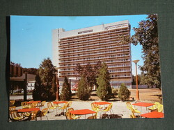 Postcard, Balaton Castle, Neptune Hotel skyline, terrace detail