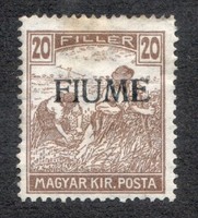 1918. Harvester with 20-filer Fiume stamp