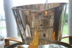 Moët & Chandon Champagne dupla magnum jégveder, francia ónöntvény, Vintage MOËT pewter pezsgőhűtő
