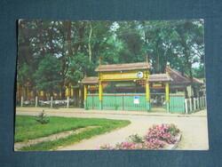 Detail of postcard, balaton pine, cheerful little restaurant view