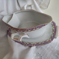 Large sauce bowl with a rose pattern