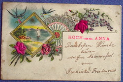Antik dombornyomott üdvözlő képeslap  1902ből