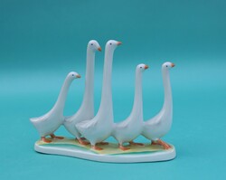 Aquincum porcelain figurine goose geese goose row