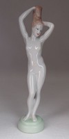 0M859 Régi Aquincum porcelán női akt 26.5 cm