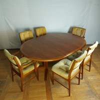Dán mid-century tikfa (teak) étkezőasztal retro asztal