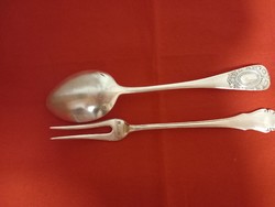 Rarity!!! Silver stew/meat scoop (bachruch) with silver meat fork