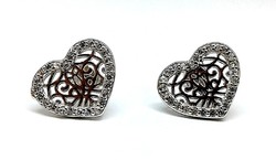 Silver heart earrings (zal-ag115088)