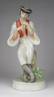 1Q332 Régi nagyméretű Zsolnay furulyázó legény porcelán figura 26 cm