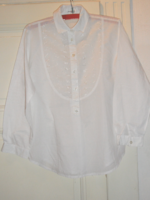Women's blouse with white madeira inserts, top (size 42)