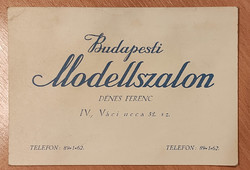 Budapesti Modellszalon divatüzlet 1934-es reklámlap, hátulján nyugtával