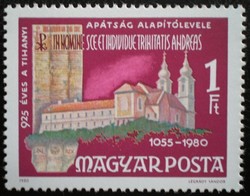 S3391 / 1980 925-year-old founding letter of the Tihany Abbey stamp postage stamp
