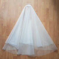 Fty96 - 1-layer, untrimmed, ecru wedding round veil 140cm