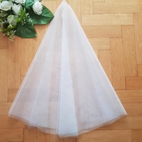 Fty95 - 1-layer, untrimmed, snow-white bridal round veil 140cm