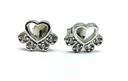 Silver earrings with studs and hearts (zal-ag116345)