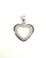 Silver heart pendant with pink stones (zal-ag104328)