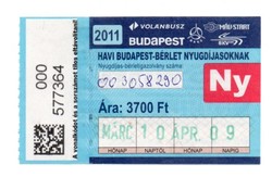 BKV  Bérlet   2011   Március   Sorszámkövető 2 db párban