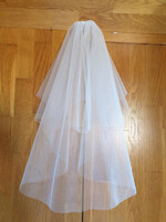 Fty81 - 2-layer, untrimmed, snow-white bridal veil 60/80x150cm