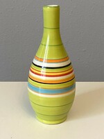Siaki Japanese marked retro colorful striped ceramic vase 22.5 Cm