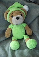 Crochet teddy bear with a nightcap