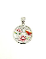 Floral silver pendant (zal-ag115095)