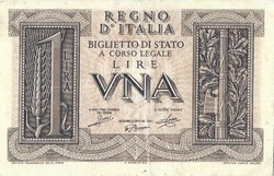 1 Lira lire 1939 Italy 2.