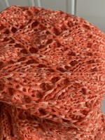 Knitted gradient yarn azure leaf pattern openwork bolero top cardigan vest size s m