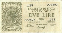 2 Lire lira 1944 Italy 2.