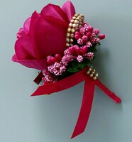 Wedding bok04 - groom's pink rose thread bok choy pin