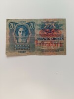 20 korona 1913 Judenbank felülbélyegzéssel
