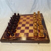 Huge wooden chess set