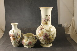 Zsolnay vases and sugar bowl 792