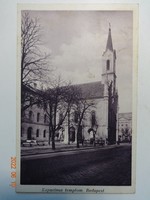 Régi, postatiszta Karinger képeslap: Budapest, Kapucinus templom, 40-es évek