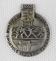 1Q415 Hungarian sports youth - freedom celebration silver-plated commemorative plate 1848-1948