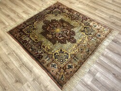 Turkish hand-knotted silk Persian carpet, 147 x 176 cm