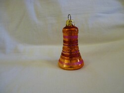 Retro style glass Christmas tree decoration - striped bell!