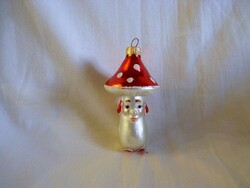 Retro style glass Christmas tree decoration - mushroom!