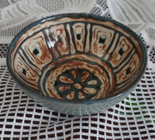 Vintage handmade ceramic serving bowl, clay bowl, table decoration 13 x 6 cm