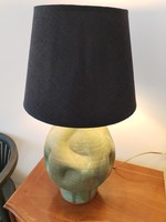 Handcrafted ceramic, table lamp - moss green