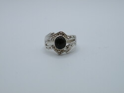 Uk0197 brown stone silver 925 ring size 50