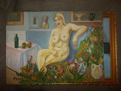 L.Kovács Júlia/Pósfai Júlia/Pósfainé: " Szépség", festmény, olaj, falap, 35x48 cm