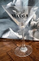 Beluga Noble Russian Vodka, koktélos pohár ónozott bálna motívummal