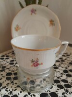 Zsolnay gnome-eared small tea cup with flower pattern bottom