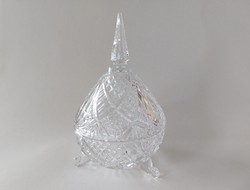 Old lead crystal large bonbonier sugar bowl 24 cm