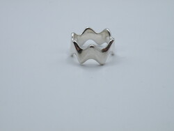 Uk0190 wave pattern silver 925 ring size 52